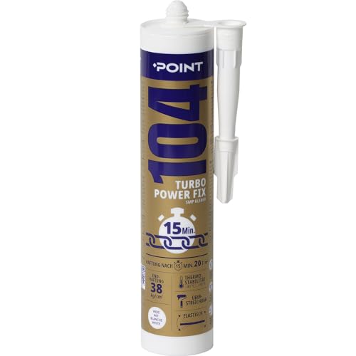 POINT 104 Turbo Power Fix Hybridkleber und Dichtstoff, Extrem Haftfähig, 290 ml, Weiß von POINT