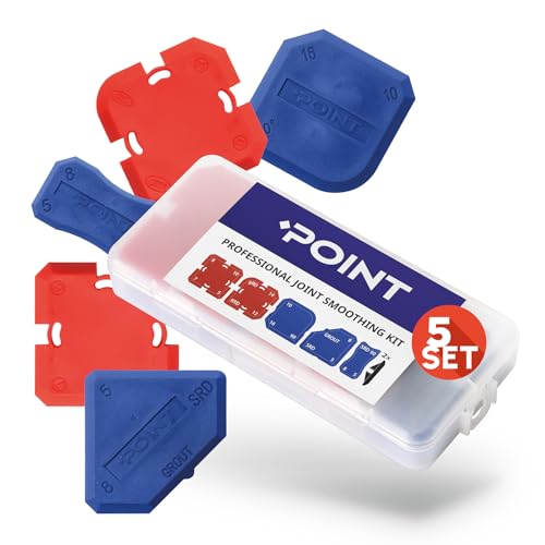 POINT Silikon-Fugen-Set – Für Silikon- und Acryl-Dichtstoffe sowie Fugenmassen, mit Silikonentferner und Fugenglätter mit 16 Profilvarianten, ideal zum Neuverfugen und Entfernen in Küche & Bad von POINT