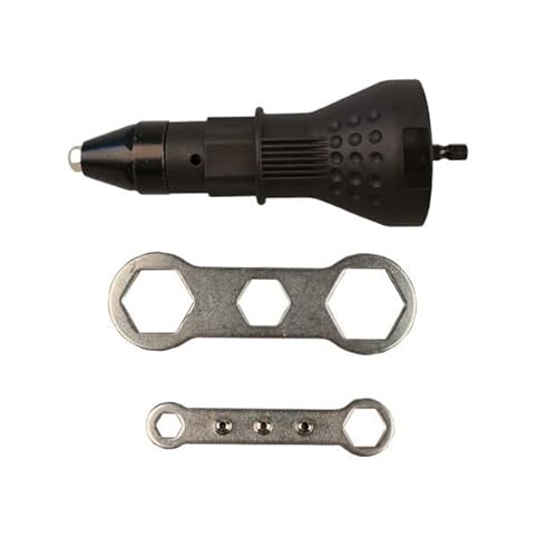 POIU Nietpistole Nietenaufsatz Blindnietvorsatz Nietbohrer Adapter, Niet-Gerät für Akkuschrauber und Bohrmaschinen (Black), 16 x 5.8cm von POIU