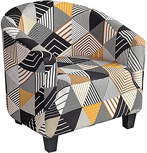 Clubsessel Bezug/Hussen Stretch Sesselüberwurf Cocktailsessel Husse Überzug Elastisch Sesselschoner Jacquard Sesselbezug Modisch Muster für Cafe Stuhl Sessel (Color : #5, Size : 1 Piece) von POIUYT