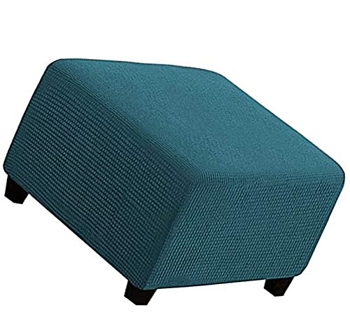 Hockerbezug Quadratisch, Bezug Für Fußhocker Fußbank Elastisch Husse Für Sofa Sitzhocker Überzug Für Rechteckiger Hocker Fußschemel Fußstütze (Color : E, Size : 1pc) von POIUYT