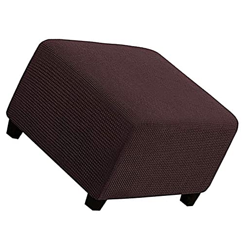 Hockerbezug Quadratisch, Bezug Für Fußhocker Fußbank Elastisch Husse Für Sofa Sitzhocker Überzug Für Rechteckiger Hocker Fußschemel Fußstütze (Color : K, Size : 1pc) von POIUYT