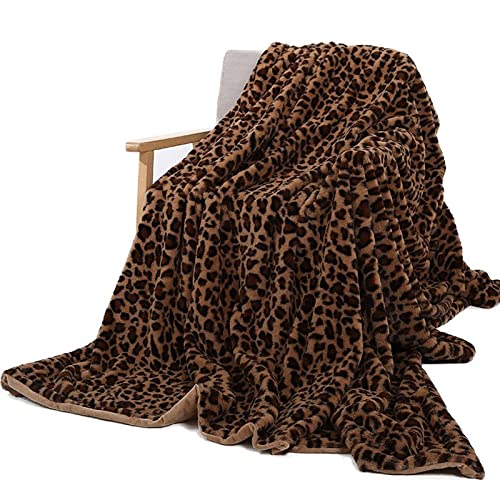 Leopardendecke 130x160/160x200 Warme Fleecedecke/Wohndecke/Sofadecke - Superweiche, Kuschelige & Angenehme Mikrofaser Flanell-Decke, für Jede Jahreszeit Geeignet von POIUYT