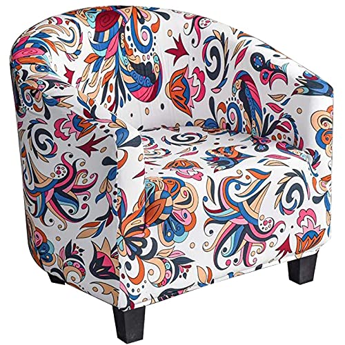 Sesselschoner Club Chair Cover Stretch Sesselüberwurf Muster Cocktailsessel Elastisch Sesselbezug Clubsessel Bezug Husse Sofabezug Weiche Anti-rutsch für Clubsessel Loungesessel (Color : #58) von POIUYT