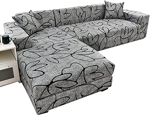 Sofa Überzug l Form XXL Ecksofa Sofabezug Stretch Sofahusse Groß Bunt Muster Couchbezug Elastische mit Ottomane Links/Rechts Für 2 Kostenloser Kissenbezug von POIUYT