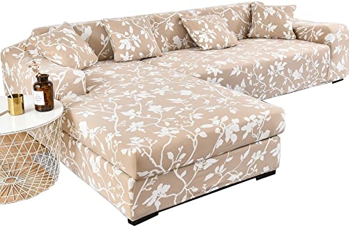 Sofa Überzug l Form XXL Ecksofa Sofabezug Stretch Sofahusse Groß Bunt Muster Couchbezug Elastische mit Ottomane Links/Rechts Für 2 Kostenloser Kissenbezug von POIUYT