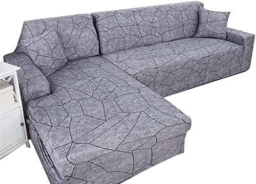 Sofa Überzug l Form XXL Ecksofa Sofabezug Stretch Sofahusse Groß Bunt Muster Couchbezug Elastische mit Ottomane Links/Rechts Für 2 Kostenloser Kissenbezug von POIUYT