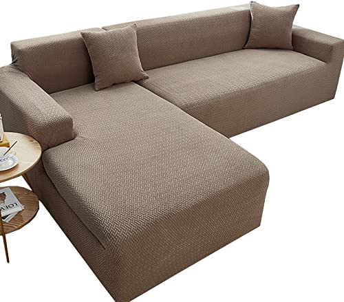 Sofabezug Elastische Stretch für ecksofa L-Form Sofa Couch Schonbezug L Sofaform Bezug Couchbezug mit 1Stück Kissenbezug（L Ecksofa muss 2 Sofabezüge kaufen） (Color : G, Size : 3-Sitzer 185-230cm) von POIUYT