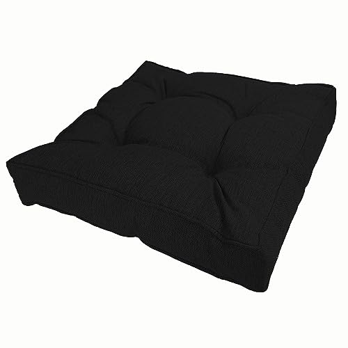 POKAR Loungekissen Sitzkissen Sitzauflagen Stuhl Stuhlkissen für Stuhl Rattanmöbel Gartenmöbel Kissen Outdoor Sitzpolster Lounge Polster 40x40x10 cm, Schwarz von POKAR