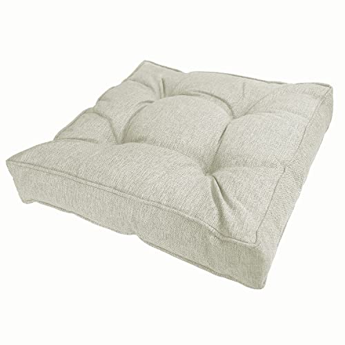 POKAR Loungekissen Sitzkissen Sitzauflagen Stuhl Stuhlkissen für Stuhl Rattanmöbel Gartenmöbel Kissen Outdoor Sitzpolster Lounge Polster 50x50x10 cm, Beige von POKAR