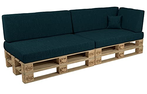 POKAR Palettenkissen Palettenauflagen mit abnehmbarem Bezug Palettenmöbel Palettensofa 6er Set: Sitzkissen 120x80 + Rückenlehne 120x40, Dunkelgrün von POKAR