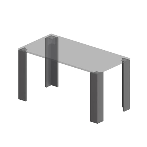 POKAR Tischbeine Möbelfüße Möbelbeine für Esstisch, Schreibtisch, Couchtisch, einfache Montage mit Montageplatten & Schrauben, 4 Stück, 13x13x72 cm, Dunkelgrau von POKAR