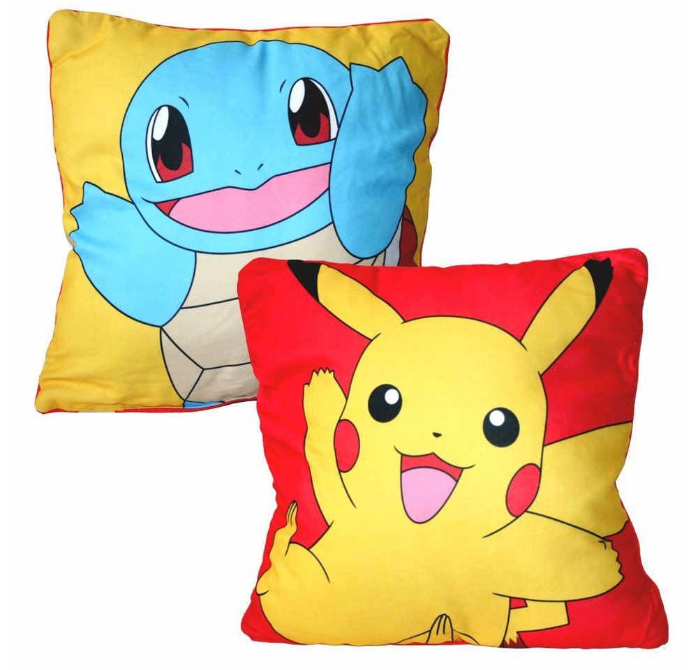 POKÉMON Dekokissen Pikachu & Schiggy Pokemon 40 x 40 cm Deko-Kissen Wende-Motiv von POKÉMON