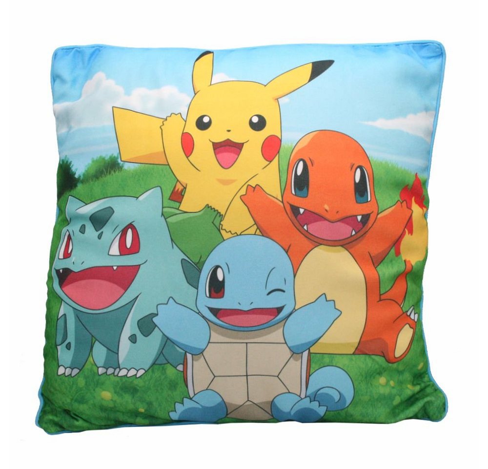 POKÉMON Dekokissen Pikachu, Bisasam, Glumanda & Schiggy Pokemon 40x40 cm Deko-Kissen von POKÉMON