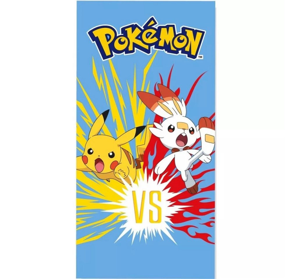 POKÉMON Strandtuch Pokemon Pikachu vs HOPPLO Mikrofaser Badetuch XL 70x140 cm von POKÉMON