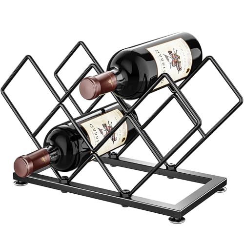 POKIPO Kleine Weinregale, 7 Flaschen, Metall, für die Arbeitsplatte, Weinflaschenhalter, platzsparend, für Zuhause, Küche, Bar, Tisch, Schrank, Speisekammer POKIPO Kleine Weinregale, 7 Flaschen, Metall, für die Arbeitsplatte, Weinflaschenhalter, platzsparend, für Zuhause, Küche, Bar, Tisch, Schrank, Speisekammer von POKIPO