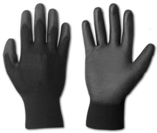 12 Paar Arbeitshandschuhe Gr. 8 PURE BLACK Latexbeschichtung Schutzhandschuhe Montagehandschuhe Sicherheitshandschuhe von POKM Toolsmarket GmbH