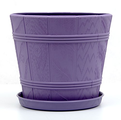 POKM Toolsmarket GmbH Blumentopf Blumenkübel Elba mit Untersetzer 15cm bis 42cm (Ø34 cm (5), Violett) von POKM Toolsmarket GmbH