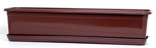 POKM Toolsmarket GmbH Balkonkasten Blumenkasten mit Untersetzer Venus 60 cm Braun von Guoml