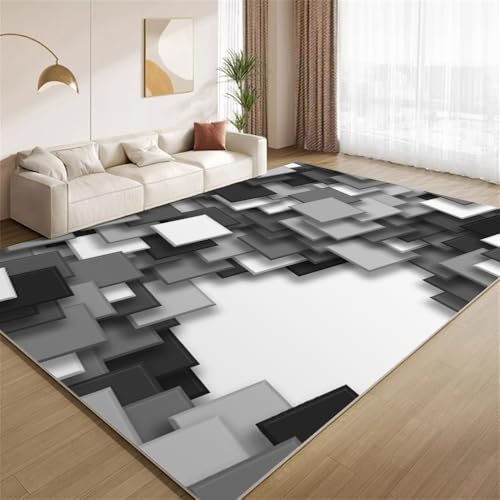 POKXAEU 3D Grauweiß Teppich Illusionäre Geometrie Waschbarer Wohnzimmer-Schlafzimmer-Teppich weich rutschfest Kurzflor Matte für Bauernhaus Zuhause Boden Flur 120x150cm POKXAEU 3D Grauweiß Teppich Illusionäre Geometrie Waschbarer Wohnzimmer-Schlafzimmer-Teppich weich rutschfest Kurzflor Matte für Bauernhaus Zuhause Boden Flur 120x150cm von POKXAEU