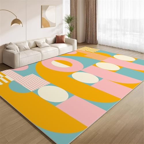 POKXAEU 60Er 70Er Retro Multi Teppich Blau-Orange-Pink Waschbarer Wohnzimmer-Schlafzimmer-Teppich weich rutschfest Kurzflor Matte für Bauernhaus Zuhause Boden Flur 120x150cm POKXAEU 60Er 70Er Retro Multi Teppich Blau-Orange-Pink Waschbarer Wohnzimmer-Schlafzimmer-Teppich weich rutschfest Kurzflor Matte für Bauernhaus Zuhause Boden Flur 120x150cm von POKXAEU