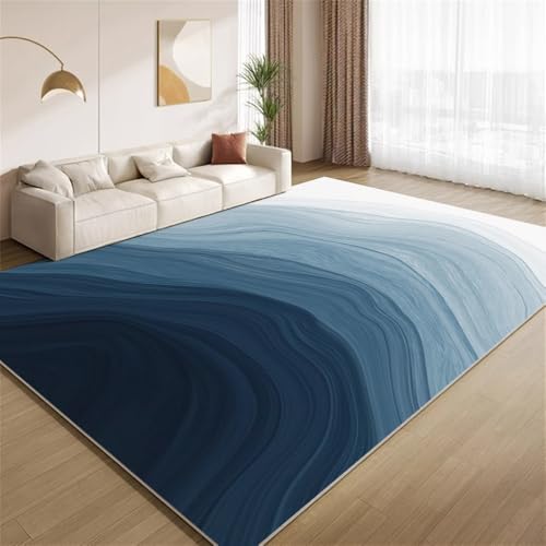 POKXAEU Abstrakt Blau Weiß Teppich Funky Ombre Blau Waschbarer Wohnzimmer-Schlafzimmer-Teppich weich rutschfest Kurzflor Matte für Bauernhaus Zuhause Boden Flur 120x150cm POKXAEU Abstrakt Blau Weiß Teppich Funky Ombre Blau Waschbarer Wohnzimmer-Schlafzimmer-Teppich weich rutschfest Kurzflor Matte für Bauernhaus Zuhause Boden Flur 120x150cm von POKXAEU