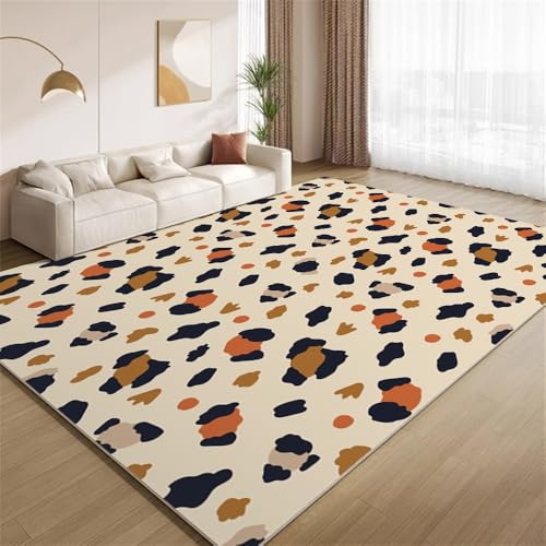 POKXAEU Abstrakte Grunge-Textur Teppich Retro, Braun-Schwarz Innenbereich Teppich weiche Kunstwolle rutschfest waschbar Akzentteppich für Wohnzimmer Haustür Flur Dekoration 90x120cm von POKXAEU