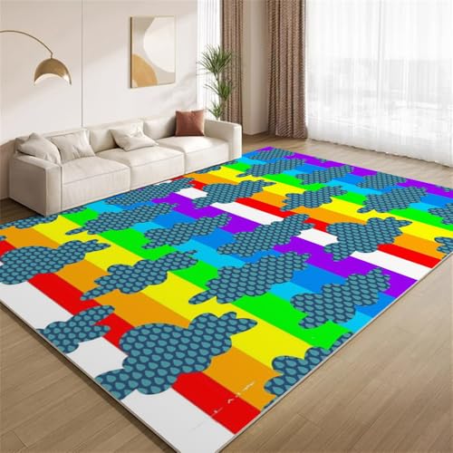 POKXAEU Abstrakte Regenbogenstreifen Teppich Bunte Graffiti-Kunst Eingangsbereich-Teppich rutschfest Fußmatte weich waschbar Bodenteppich für Wohnzimmer Innenbereich Flur Matten 60x90cm POKXAEU Abstrakte Regenbogenstreifen Teppich Bunte Graffiti-Kunst Eingangsbereich-Teppich rutschfest Fußmatte weich waschbar Bodenteppich für Wohnzimmer Innenbereich Flur Matten 60x90cm von POKXAEU