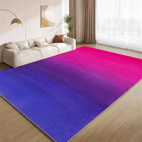 POKXAEU Abstraktes Blau-Rot Teppich Vintage Ombre Druck Wohnzimmer-Schlafzimmer-Teppich rutschfest Überwurfmatten waschbar Bodendekoration Matte für den Innenbereich Flur 90x150cm von POKXAEU