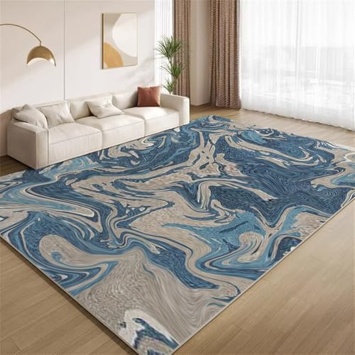 POKXAEU Abstraktes Blaugrau Teppich Fließende Wirbelwellen Waschbare Teppiche für Wohnzimmer weiche Schlafzimmerteppiche Rutschfester Akzentteppich für Büro Kinderzimmer Dekor 120x180cm POKXAEU Abstraktes Blaugrau Teppich Fließende Wirbelwellen Waschbare Teppiche für Wohnzimmer weiche Schlafzimmerteppiche Rutschfester Akzentteppich für Büro Kinderzimmer Dekor 120x180cm von POKXAEU