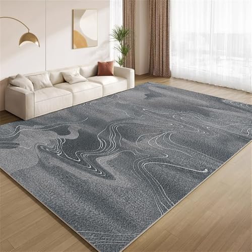 POKXAEU Abstraktes Blaugrau Teppich Retro-Wellenstreifen Waschbarer Wohnzimmer-Schlafzimmer-Teppich weich rutschfest Kurzflor Matte für Bauernhaus Zuhause Boden Flur 120x150cm POKXAEU Abstraktes Blaugrau Teppich Retro-Wellenstreifen Waschbarer Wohnzimmer-Schlafzimmer-Teppich weich rutschfest Kurzflor Matte für Bauernhaus Zuhause Boden Flur 120x150cm von POKXAEU
