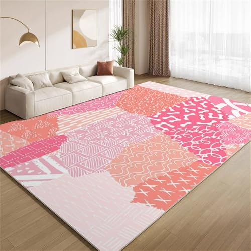 POKXAEU Abstraktes Grunge Pink Teppich Funky Colorblocking Waschbarer Wohnzimmer-Schlafzimmer-Teppich weich rutschfest Kurzflor Matte für Bauernhaus Zuhause Boden Flur 120x150cm POKXAEU Abstraktes Grunge Pink Teppich Funky Colorblocking Waschbarer Wohnzimmer-Schlafzimmer-Teppich weich rutschfest Kurzflor Matte für Bauernhaus Zuhause Boden Flur 120x150cm von POKXAEU