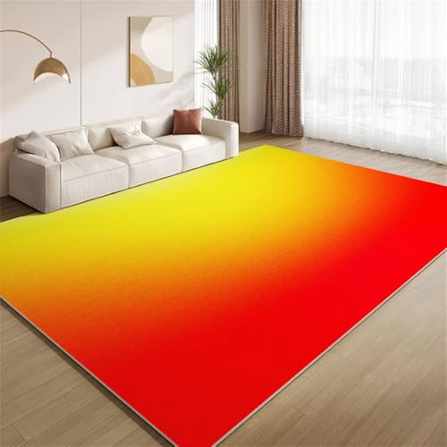 POKXAEU Abstraktes Rotgelb Teppich Ombre, Gebranntes Orange Rutschfester Bodendekor-Teppich weicher Kurzflor-Akzentteppich für Innenräume Wohnzimmer Schlafzimmer Spielzimmer Foyer 150x240cm POKXAEU Abstraktes Rotgelb Teppich Ombre, Gebranntes Orange Rutschfester Bodendekor-Teppich weicher Kurzflor-Akzentteppich für Innenräume Wohnzimmer Schlafzimmer Spielzimmer Foyer 150x240cm von POKXAEU