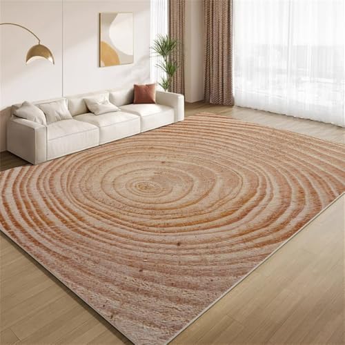 POKXAEU Baumstumpf-Jahresringe Teppich Moderne Holzmaserung Eingangsbereich-Teppich rutschfest Fußmatte weich waschbar Bodenteppich für Wohnzimmer Innenbereich Flur Matten 60x90cm von POKXAEU