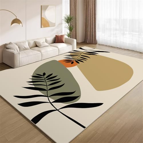 POKXAEU Bohème-Pflanzenkunst Teppich Moderner Minimalistischer Boho-Stil Waschbarer Wohnzimmer-Schlafzimmer-Teppich weich rutschfest Kurzflor Matte für Bauernhaus Zuhause Boden Flur 120x150cm POKXAEU Bohème-Pflanzenkunst Teppich Moderner Minimalistischer Boho-Stil Waschbarer Wohnzimmer-Schlafzimmer-Teppich weich rutschfest Kurzflor Matte für Bauernhaus Zuhause Boden Flur 120x150cm von POKXAEU