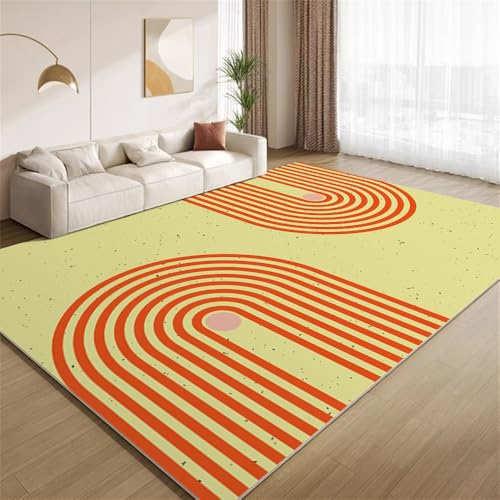 POKXAEU Boho-Bogenlinien Teppich Modernes, Orange-Gelbes Bohème-Muster Eingangsbereich-Teppich rutschfest Fußmatte weich waschbar Bodenteppich für Wohnzimmer Innenbereich Flur Matten 60x90cm POKXAEU Boho-Bogenlinien Teppich Modernes, Orange-Gelbes Bohème-Muster Eingangsbereich-Teppich rutschfest Fußmatte weich waschbar Bodenteppich für Wohnzimmer Innenbereich Flur Matten 60x90cm von POKXAEU