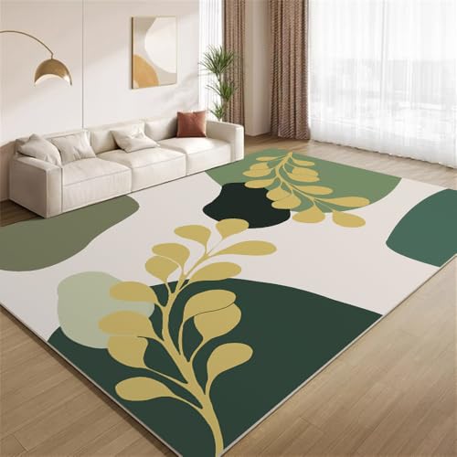 POKXAEU Boho Pflanzenkunst Teppich Moderne Mid-Century-Mode Eingangsbereich-Teppich rutschfest Fußmatte weich waschbar Bodenteppich für Wohnzimmer Innenbereich Flur Matten 60x90cm von POKXAEU