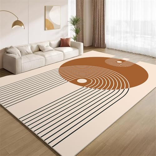 POKXAEU Brauner Boho-Stil Teppich Bogenlinie Sonne Waschbarer Wohnzimmer-Schlafzimmer-Teppich weich rutschfest Kurzflor Matte für Bauernhaus Zuhause Boden Flur 120x150cm POKXAEU Brauner Boho-Stil Teppich Bogenlinie Sonne Waschbarer Wohnzimmer-Schlafzimmer-Teppich weich rutschfest Kurzflor Matte für Bauernhaus Zuhause Boden Flur 120x150cm von POKXAEU
