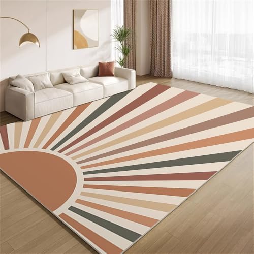 POKXAEU Braunes Sonnenschein-Boho Teppich Bohemian Sunrise Waschbarer Wohnzimmer-Schlafzimmer-Teppich weich rutschfest Kurzflor Matte für Bauernhaus Zuhause Boden Flur 120x150cm POKXAEU Braunes Sonnenschein-Boho Teppich Bohemian Sunrise Waschbarer Wohnzimmer-Schlafzimmer-Teppich weich rutschfest Kurzflor Matte für Bauernhaus Zuhause Boden Flur 120x150cm von POKXAEU
