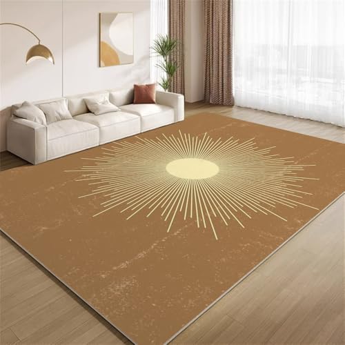 POKXAEU Braungelbe Sonne Teppich Kreatives Design Boho Maschinenwaschbare Teppiche für Wohnzimmer weich rutschfest Teppich für Schlafzimmer Kinderzimmer Klassenzimmer Büro 150x210cm POKXAEU Braungelbe Sonne Teppich Kreatives Design Boho Maschinenwaschbare Teppiche für Wohnzimmer weich rutschfest Teppich für Schlafzimmer Kinderzimmer Klassenzimmer Büro 150x210cm von POKXAEU