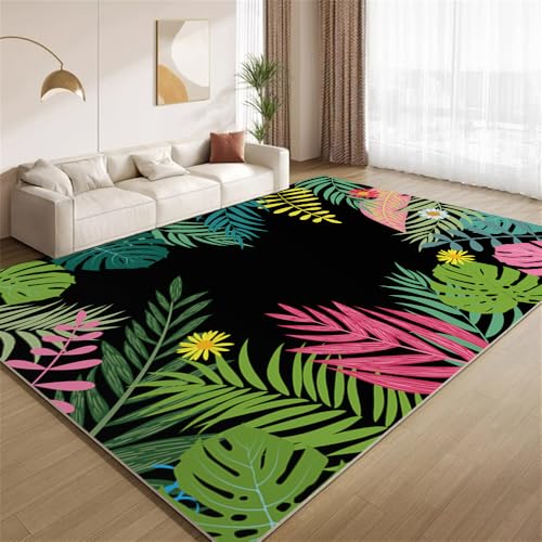 POKXAEU Bunte Tropische Pflanzen Teppich Mehrfarbige Regenwaldpflanze Wohnzimmerteppich aus Kunstwolle waschbar fusselfrei pflegeleicht für Schlafzimmer Kinderzimmer Büro Flur Dekoration 180x270cm POKXAEU Bunte Tropische Pflanzen Teppich Mehrfarbige Regenwaldpflanze Wohnzimmerteppich aus Kunstwolle waschbar fusselfrei pflegeleicht für Schlafzimmer Kinderzimmer Büro Flur Dekoration 180x270cm von POKXAEU