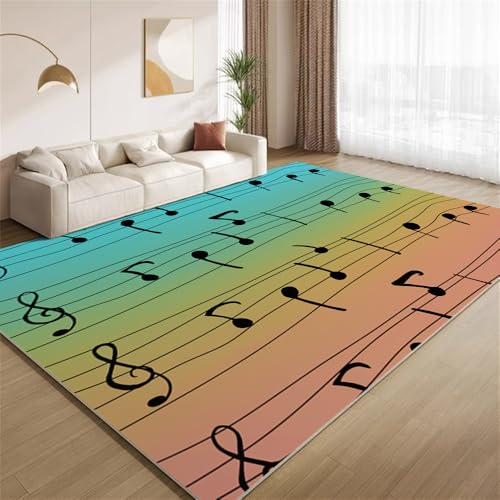 POKXAEU Buntes Ombre Teppich Notenblätter Wohnzimmerteppich aus Kunstwolle waschbar fusselfrei pflegeleicht für Schlafzimmer Kinderzimmer Büro Flur Dekoration 180x270cm POKXAEU Buntes Ombre Teppich Notenblätter Wohnzimmerteppich aus Kunstwolle waschbar fusselfrei pflegeleicht für Schlafzimmer Kinderzimmer Büro Flur Dekoration 180x270cm von POKXAEU