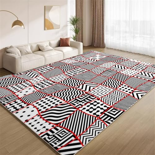 POKXAEU Geometrische Wellenstreifen Teppich Modernes Schwarzweiß Maschinenwaschbare Teppiche für Wohnzimmer weich rutschfest Teppich für Schlafzimmer Kinderzimmer Klassenzimmer Büro 150x210cm POKXAEU Geometrische Wellenstreifen Teppich Modernes Schwarzweiß Maschinenwaschbare Teppiche für Wohnzimmer weich rutschfest Teppich für Schlafzimmer Kinderzimmer Klassenzimmer Büro 150x210cm von POKXAEU