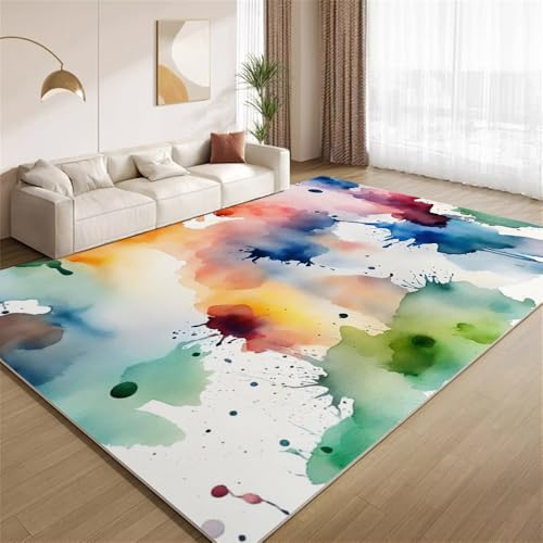 POKXAEU Grunge-Aquarell Teppich Farbverlauf-Aquarellspritzer Eingangsbereich-Teppich rutschfest Fußmatte weich waschbar Bodenteppich für Wohnzimmer Innenbereich Flur Matten 60x90cm POKXAEU Grunge-Aquarell Teppich Farbverlauf-Aquarellspritzer Eingangsbereich-Teppich rutschfest Fußmatte weich waschbar Bodenteppich für Wohnzimmer Innenbereich Flur Matten 60x90cm von POKXAEU