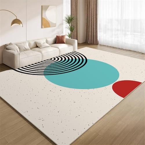 POKXAEU Minimalistische Boho-Kunst Teppich Moderne Mid-Century-Kunst Eingangsbereich-Teppich rutschfest Fußmatte weich waschbar Bodenteppich für Wohnzimmer Innenbereich Flur Matten 60x90cm von POKXAEU