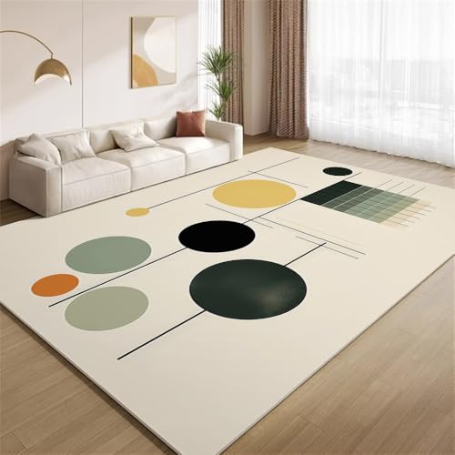POKXAEU Minimalistisches Kunstdesign Teppich Retro-Buntes Boho-Design Eingangsbereich-Teppich rutschfest Fußmatte weich waschbar Bodenteppich für Wohnzimmer Innenbereich Flur Matten 60x90cm von POKXAEU