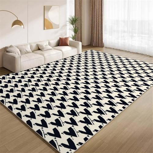 POKXAEU Moderne Herz-Textur Teppich Minimalistische Moderne Kunst Waschbarer Wohnzimmer-Schlafzimmer-Teppich weich rutschfest Kurzflor Matte für Bauernhaus Zuhause Boden Flur 120x150cm POKXAEU Moderne Herz-Textur Teppich Minimalistische Moderne Kunst Waschbarer Wohnzimmer-Schlafzimmer-Teppich weich rutschfest Kurzflor Matte für Bauernhaus Zuhause Boden Flur 120x150cm von POKXAEU