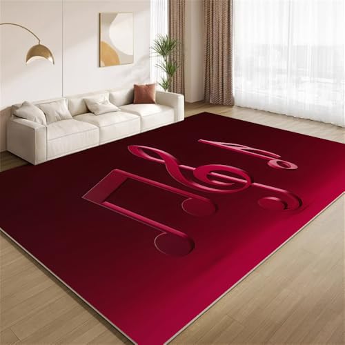 POKXAEU Moderne Rote Musiknote Teppich Burgunderrot Waschbarer Wohnzimmer-Schlafzimmer-Teppich weich rutschfest Kurzflor Matte für Bauernhaus Zuhause Boden Flur 120x150cm POKXAEU Moderne Rote Musiknote Teppich Burgunderrot Waschbarer Wohnzimmer-Schlafzimmer-Teppich weich rutschfest Kurzflor Matte für Bauernhaus Zuhause Boden Flur 120x150cm von POKXAEU