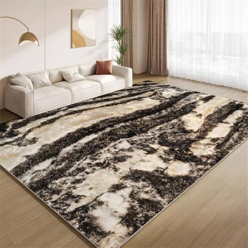 POKXAEU Moderner Schwarzbrauner Marmor Teppich Abstrakte Wellentextur Maschinenwaschbare Teppiche für Wohnzimmer weich rutschfest Teppich für Schlafzimmer Kinderzimmer Klassenzimmer Büro 150x210cm POKXAEU Moderner Schwarzbrauner Marmor Teppich Abstrakte Wellentextur Maschinenwaschbare Teppiche für Wohnzimmer weich rutschfest Teppich für Schlafzimmer Kinderzimmer Klassenzimmer Büro 150x210cm von POKXAEU