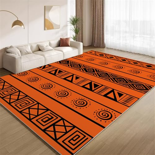 POKXAEU Modernes Orange-Schwarz Teppich Retro-Tribal-Geometrie Eingangsbereich-Teppich rutschfest Fußmatte weich waschbar Bodenteppich für Wohnzimmer Innenbereich Flur Matten 60x90cm POKXAEU Modernes Orange-Schwarz Teppich Retro-Tribal-Geometrie Eingangsbereich-Teppich rutschfest Fußmatte weich waschbar Bodenteppich für Wohnzimmer Innenbereich Flur Matten 60x90cm von POKXAEU